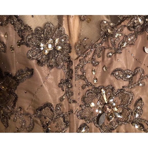 Montage Mon Cheri taupe MOB gown - Picture 3 of 7